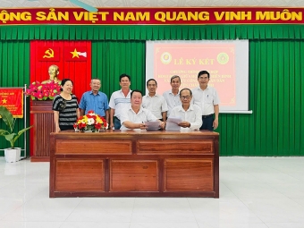 Hội Cựu CAND nhiều huyện thuộc tỉnh Trà Vinh ký kết chương trình phối hợp với Hội Cựu Chiến binh cùng cấp