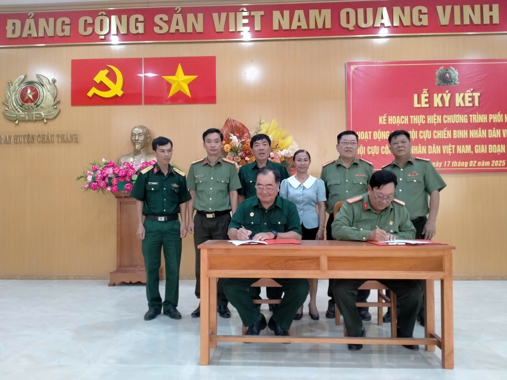 Kiên Giang: Hội Cựu CAND và Hội Cựu Chiến binh huyện Châu Thành ký kết chương trình phối hợp hoạt động