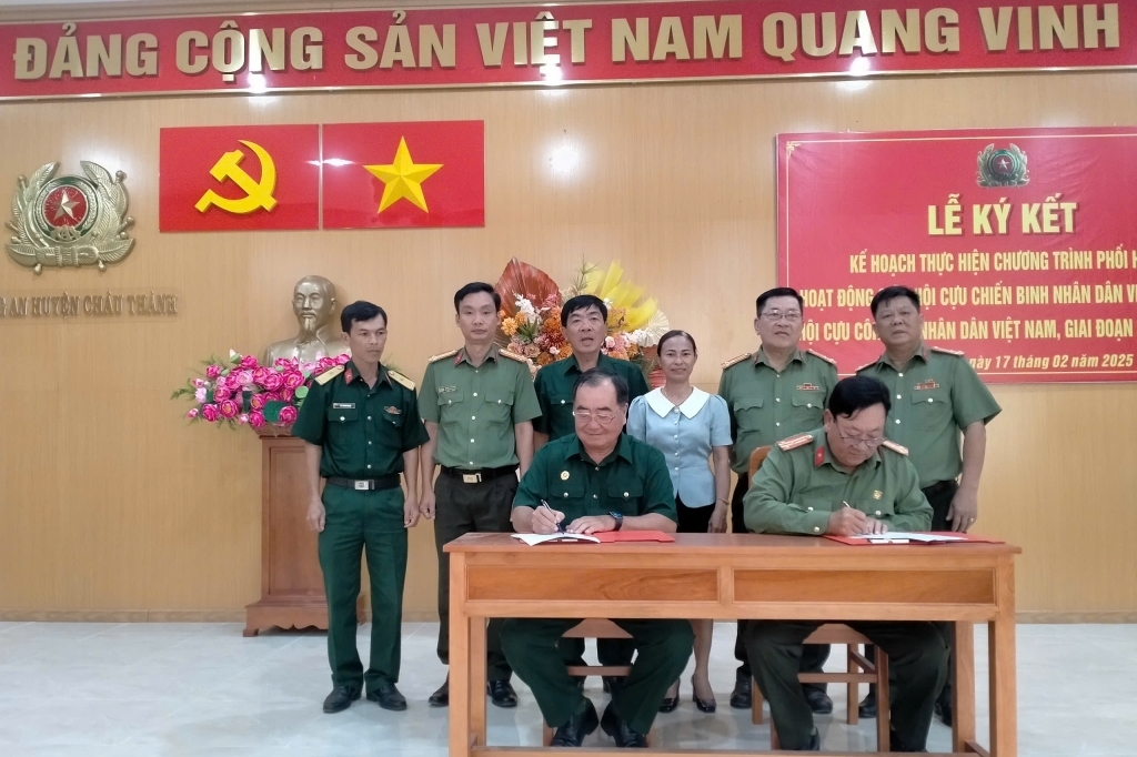 Kiên Giang: Hội Cựu CAND và Hội Cựu Chiến binh huyện Châu Thành ký kết chương trình phối hợp hoạt động