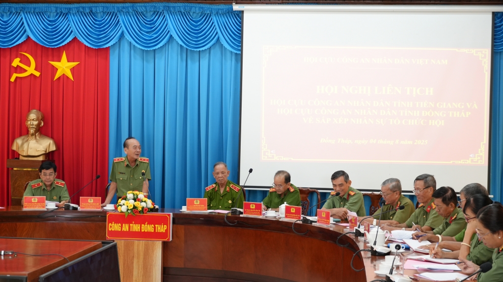Hội nghị liên tịch về sắp xếp nhân sự sau hợp nhất Hội Cựu Công an nhân dân tỉnh Đồng Tháp