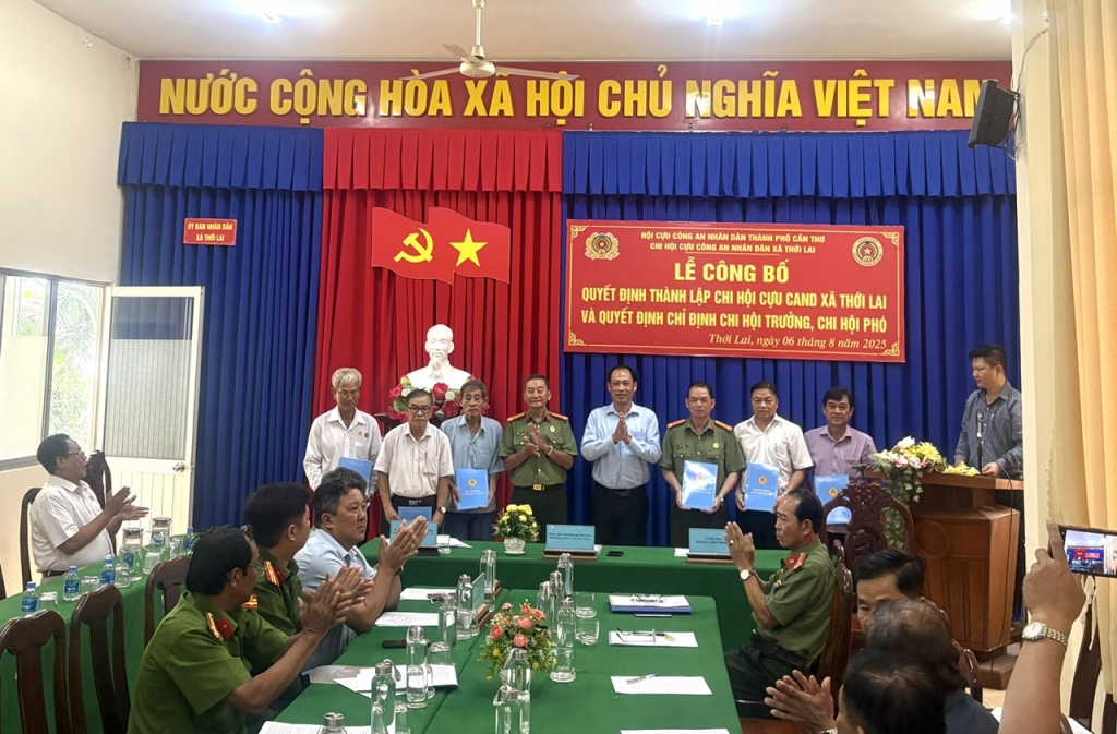 Cần Thơ: Thành lập Chi hội Cựu CAND xã Thới Lai sau sáp nhập đơn vị hành chính