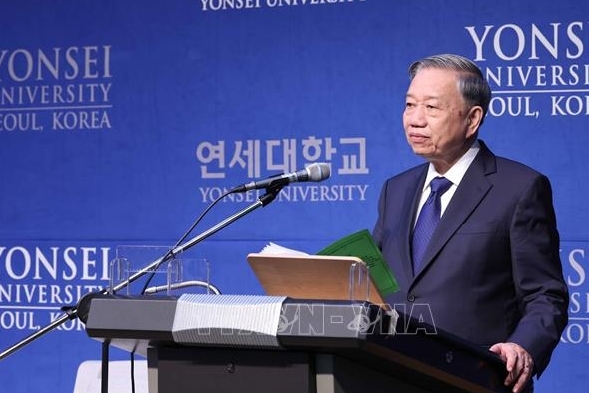 Tổng Bí thư Tô Lâm phát biểu chính sách tại Trường Đại học Yonsei của Hàn Quốc