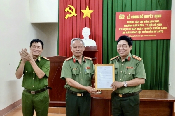 TP.HCM: Thành lập Chi hội Cựu CAND phường Rạch Dừa
