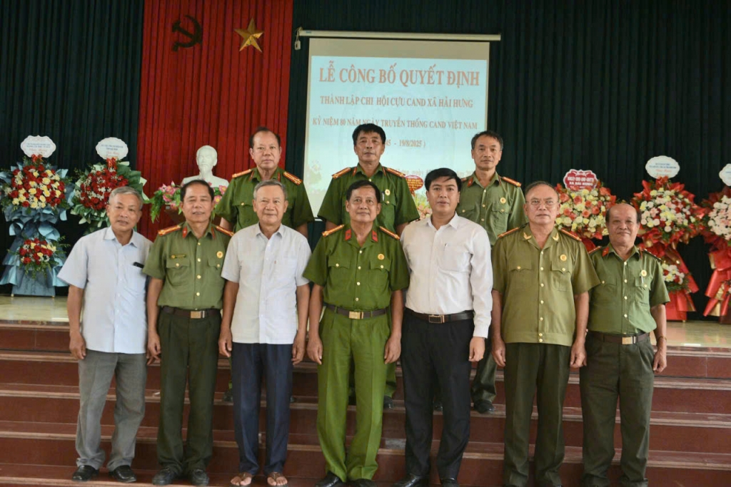 Ninh Bình: Công bố quyết định thành lập Chi hội Cựu CAND xã Hải Hưng