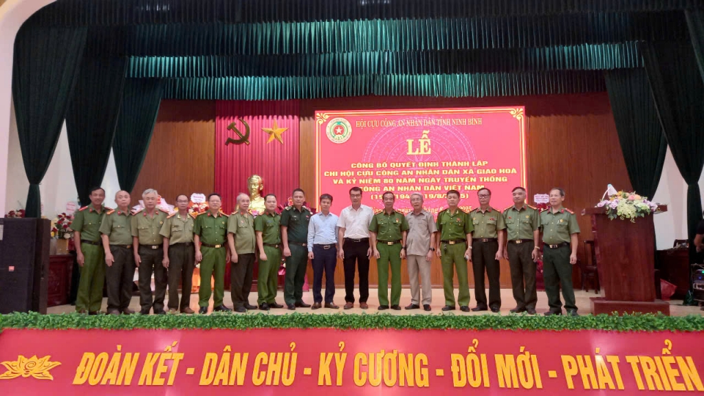 Ninh Bình: Công bố quyết định thành lập Chi hội Cựu CAND xã Giao Hòa Ninh Bình: Công bố quyết định thành lập Chi hội Cựu CAND xã Giao Hòa