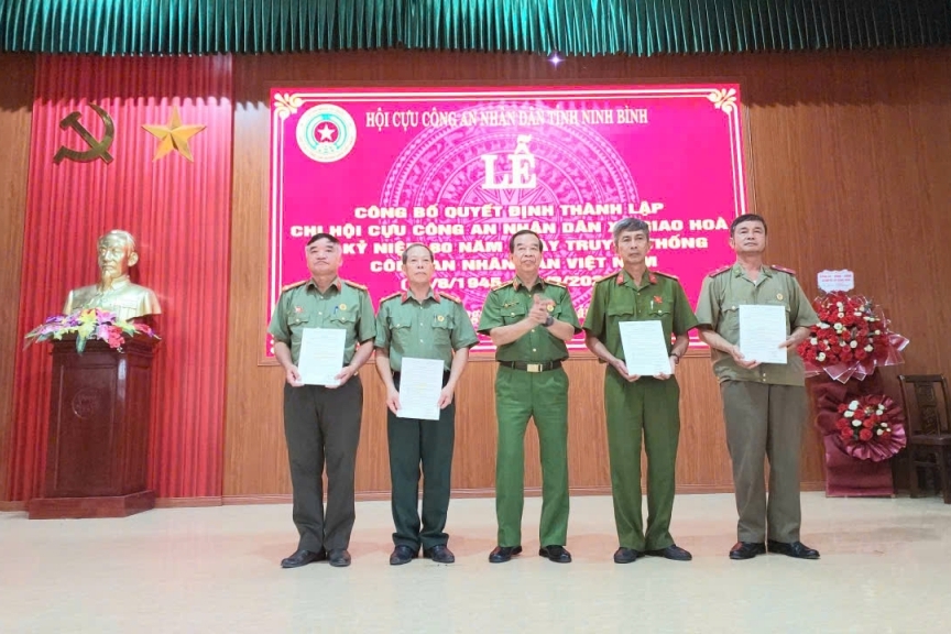 Ninh Bình: Công bố quyết định thành lập Chi hội Cựu CAND xã Giao Hòa