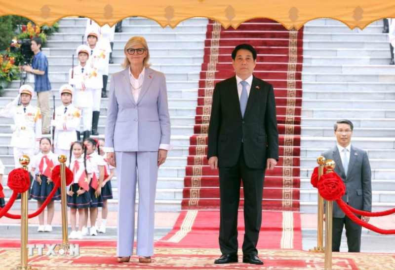 Chủ tịch nước Lương Cường chủ trì lễ đón cấp Nhà nước Toàn quyền Australia -0
