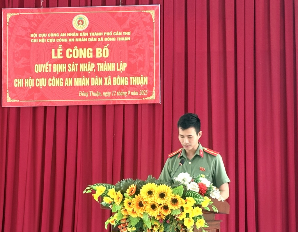 Cần Thơ: Công bố quyết định thành lập Chi hội Cựu CAND xã Đông Thuận