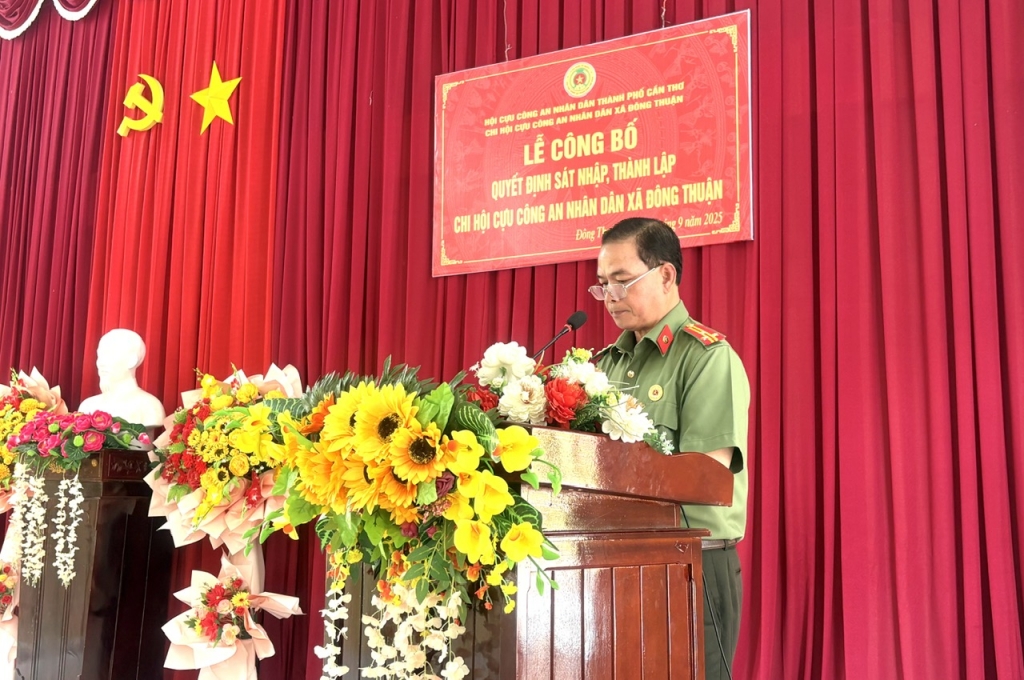Cần Thơ: Công bố quyết định thành lập Chi hội Cựu CAND xã Đông Thuận