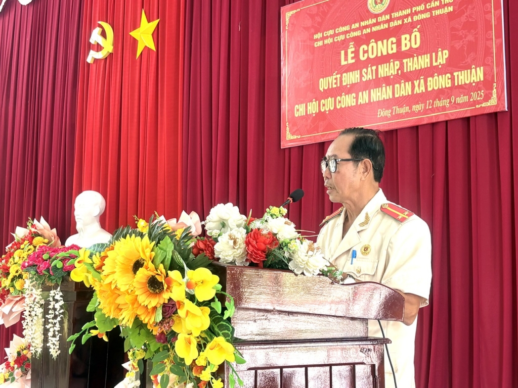 Cần Thơ: Công bố quyết định thành lập Chi hội Cựu CAND xã Đông Thuận