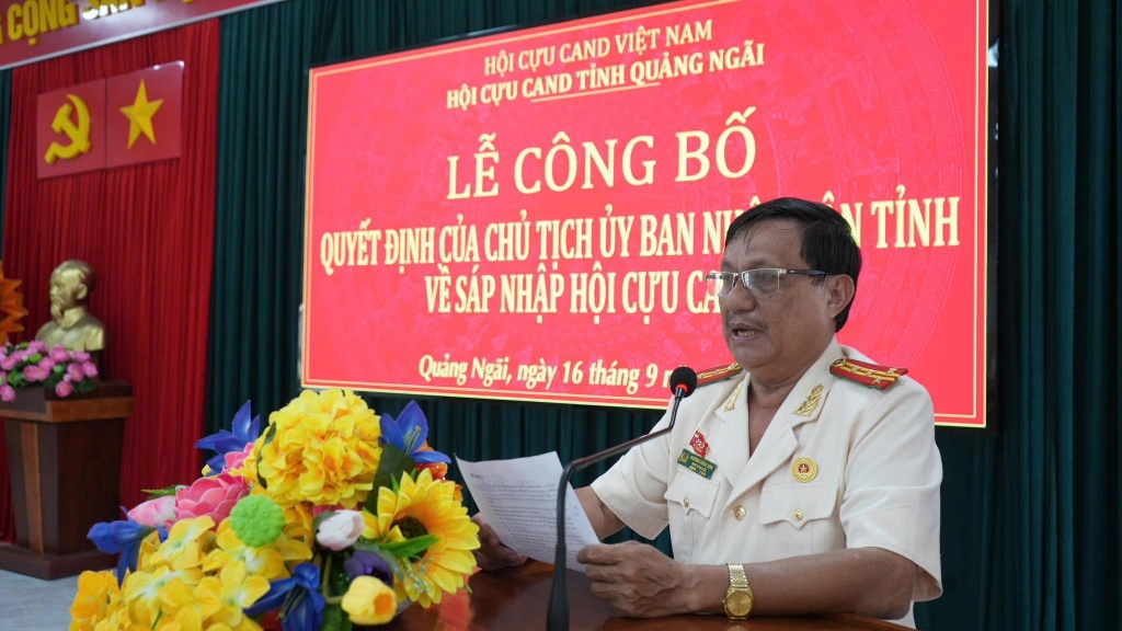 Công bố quyết định hợp nhất Hội Cựu CAND tỉnh Quảng Ngãi và Kon Tum