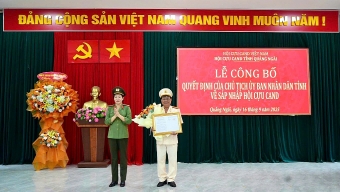 Công bố quyết định hợp nhất Hội Cựu CAND tỉnh Quảng Ngãi và Kon Tum