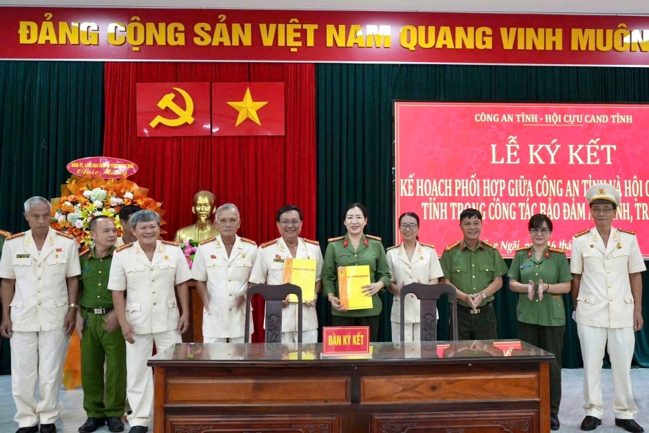 Quảng Ngãi: Ký kết quy chế phối hợp gữa Công an tỉnh và Hội Cựu CAND tỉnh