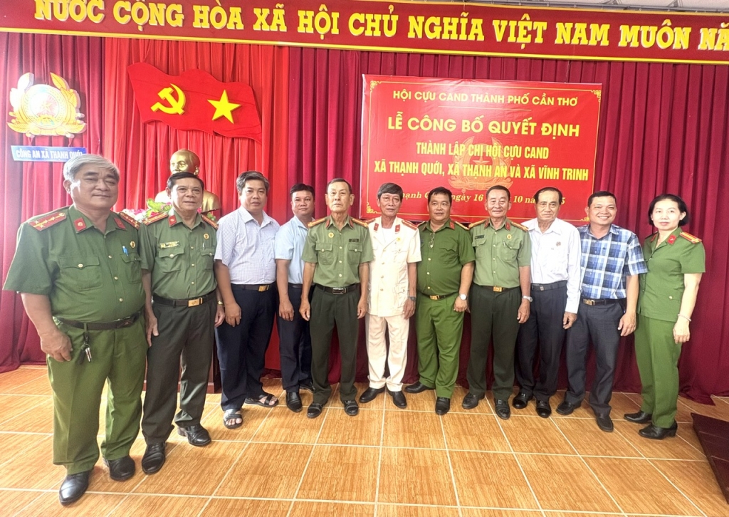 Cần Thơ: Công bố quyết định thành lập 3 Chi hội Cựu CAND sau sáp nhập