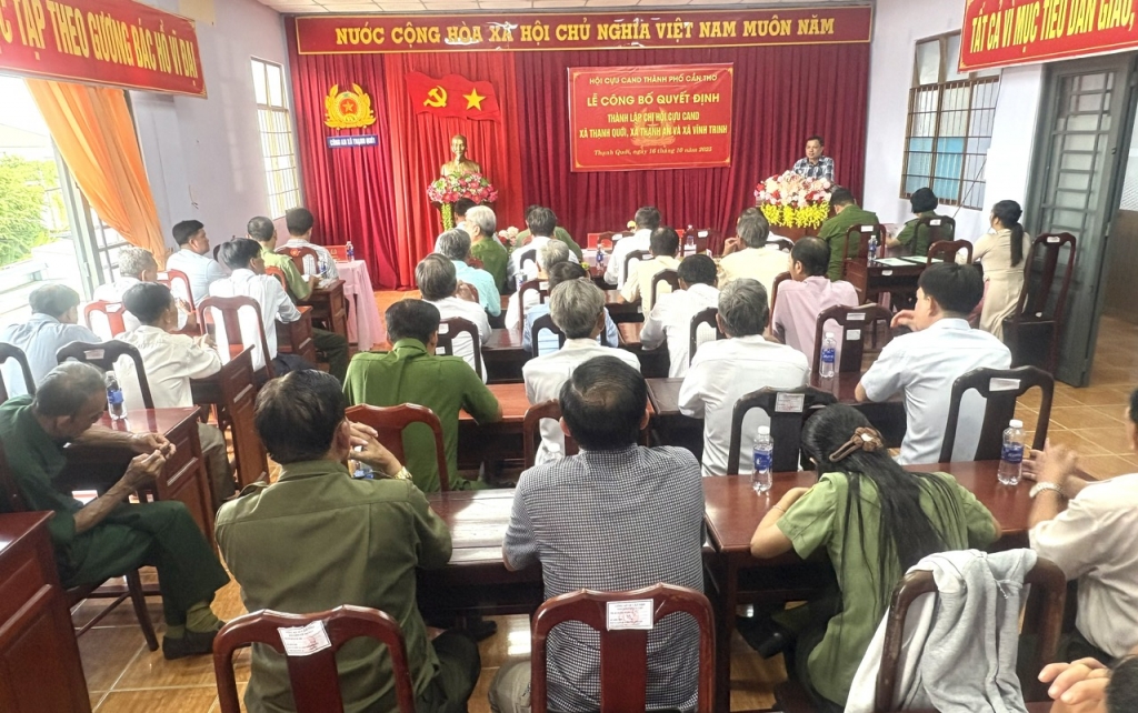 Cần Thơ: Công bố quyết định thành lập 3 Chi hội Cựu CAND sau sáp nhập