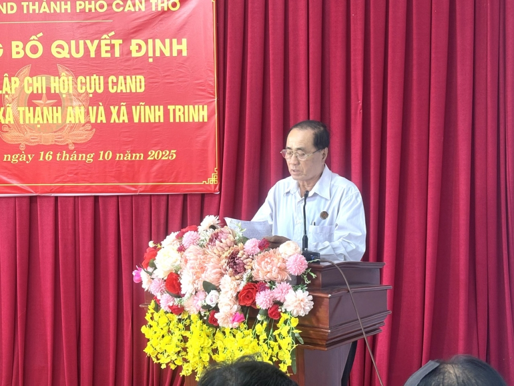 Cần Thơ: Công bố quyết định thành lập 3 Chi hội Cựu CAND sau sáp nhập