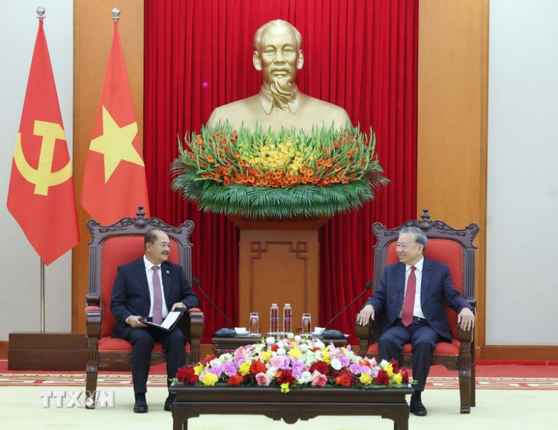 Tổng Bí thư Tô Lâm tiếp Đoàn đại biểu Đảng Nhân dân Cách mạng Lào -0