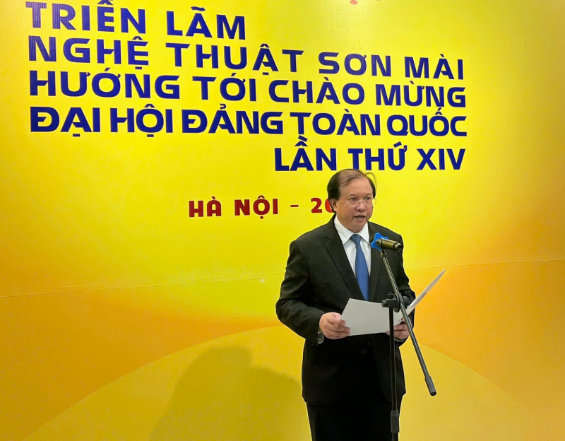 Triển lãm nghệ thuật sơn mài chào mừng Đại hội Đảng toàn quốc lần thứ XIV -0