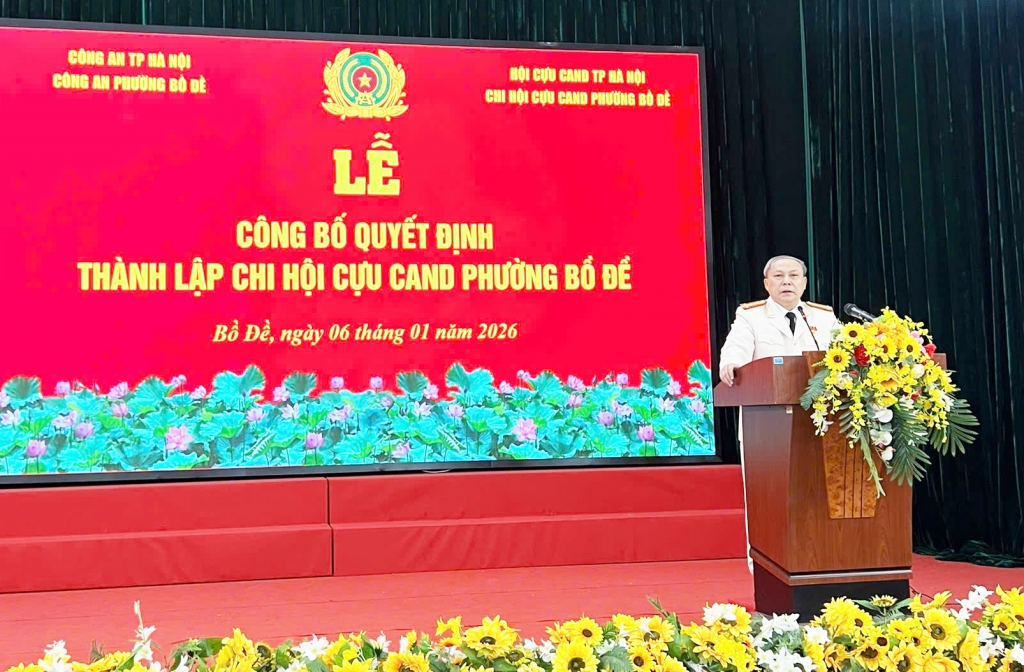 Hà Nội: Công bố quyết định thành lập Chi hội Cựu CAND phường Bồ Đề