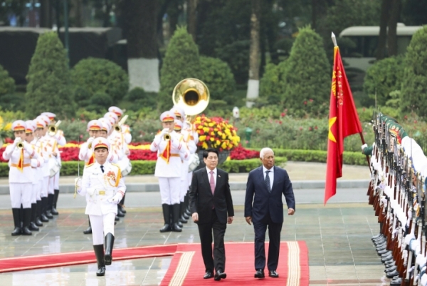 Lễ đón Chủ tịch Hội đồng châu Âu António Costa thăm chính thức Việt Nam