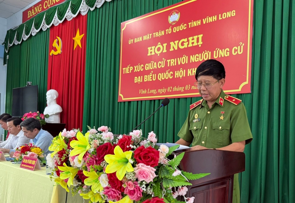 Anh hùng LLVT Nhân dân, Thiếu tướng Vũ Hùng Vương ứng cử viên đại biểu Quốc hội khóa XVI tiếp xúc cử tri