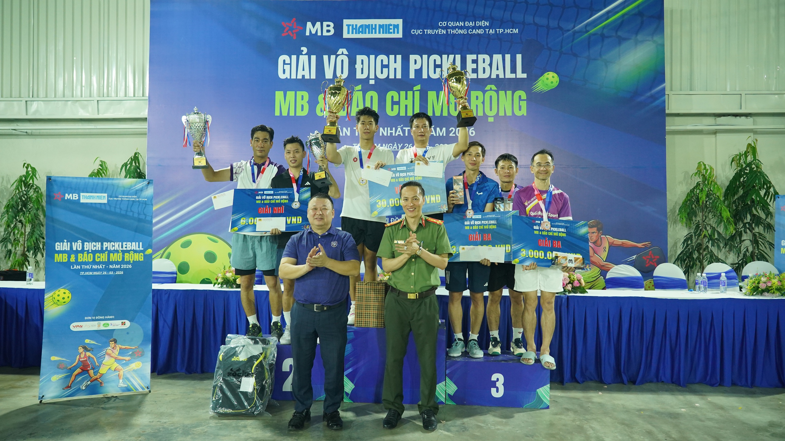Lý Hoàng Nam vô địch giải pickleball của Cơ quan đại diện Cục Truyền thông CAND TP.HCM