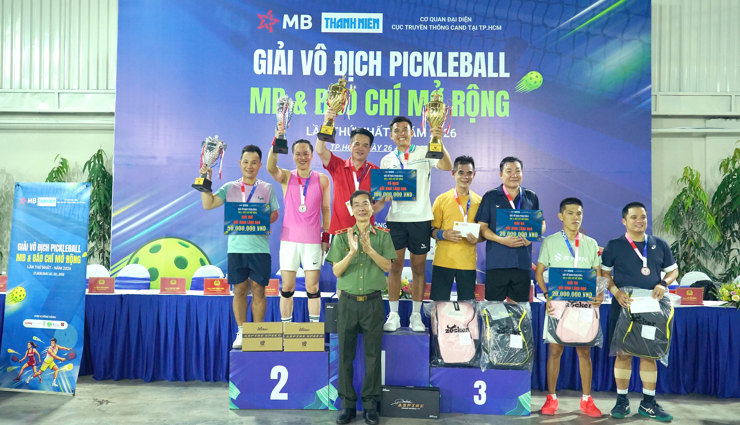 Lý Hoàng Nam vô địch giải pickleball của Cơ quan đại diện Cục Truyền thông CAND TP.HCM