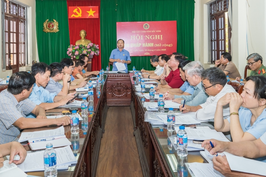 Hội Cựu CAND tỉnh Bắc Ninh đánh giá công tác quý I/2026 và triển khai thực hiện Điều lệ sửa đổi
