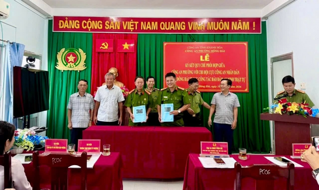 Khánh Hòa: Công an phường Đông Hải ký kết Quy chế phối hợp với Chi hội Cựu CAND đồng cấp