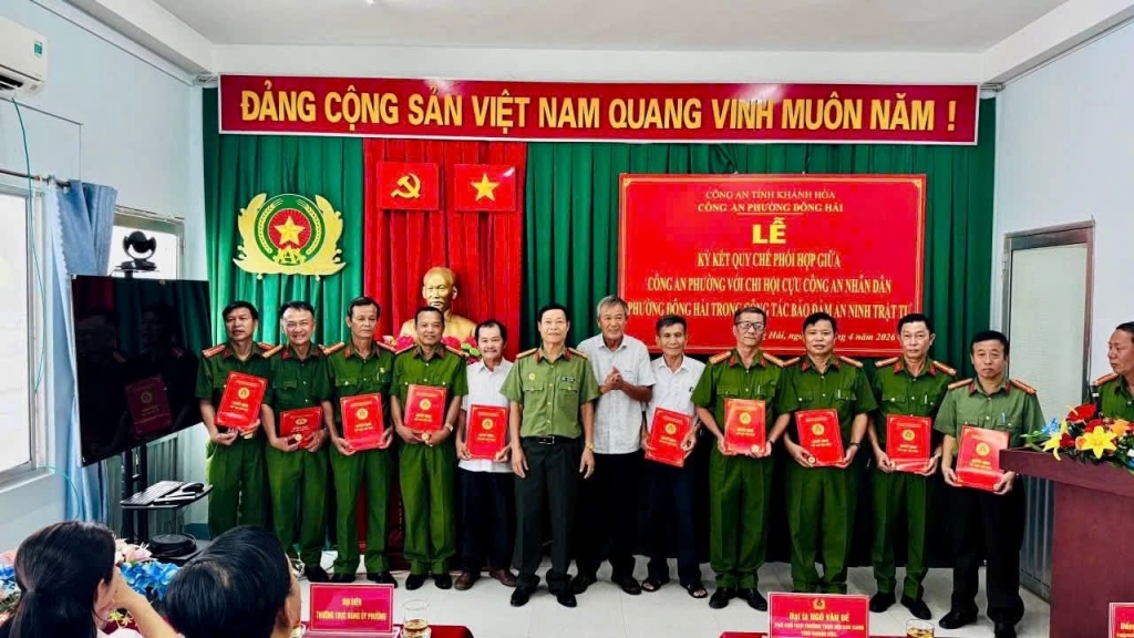 Khánh Hòa: Công an phường Đông Hải ký kết Quy chế phối hợp với Chi hội Cựu CAND đồng cấp