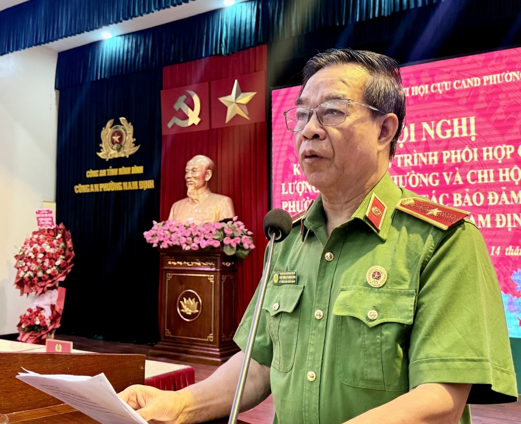 Ninh Bình: Chi hội Cựu CAND và Công an phường Nam Định ký kết Chương trình phối hợp trong công tác bảo đảm ANTT