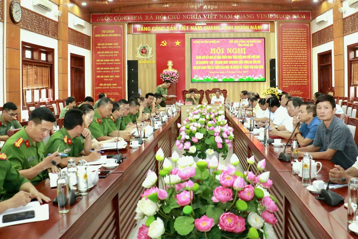 Nghệ An: Sơ kết 2 năm triển khai quy chế phối hợp giữa Công an tỉnh và Hội Cựu CAND tỉnh