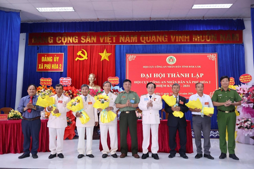 Đắk Lắk: Thành lập Hội Cựu CAND xã Phú Hòa 2, nhiệm kỳ 2026 - 2031