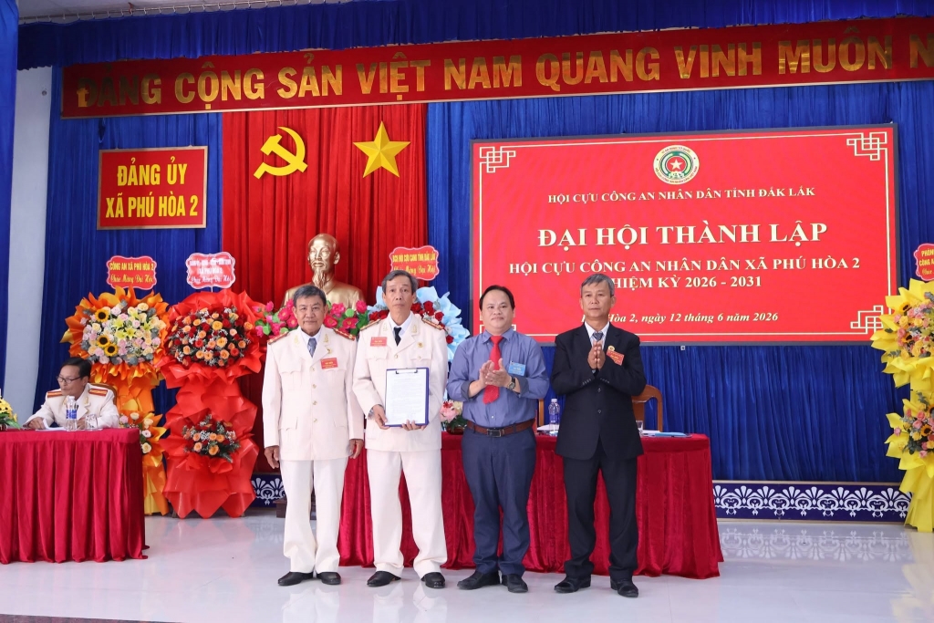 Đắk Lắk: Thành lập Hội Cựu CAND xã Phú Hòa 2, nhiệm kỳ 2026 - 2031