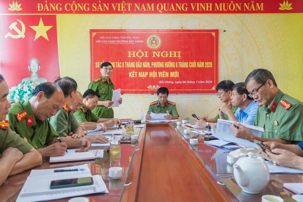 Bắc Ninh: Hội Cựu CAND phường Bắc Giang sơ kết công tác 6 tháng đầu năm 2026