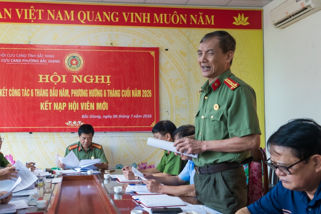 Bắc Ninh: Hội Cựu CAND phường Bắc Giang sơ kết công tác 6 tháng đầu năm 2026