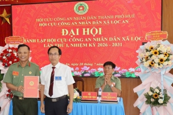 Huế: Thành lập Hội Cựu CAND xã Lộc An, nhiệm kỳ 2026 - 2031