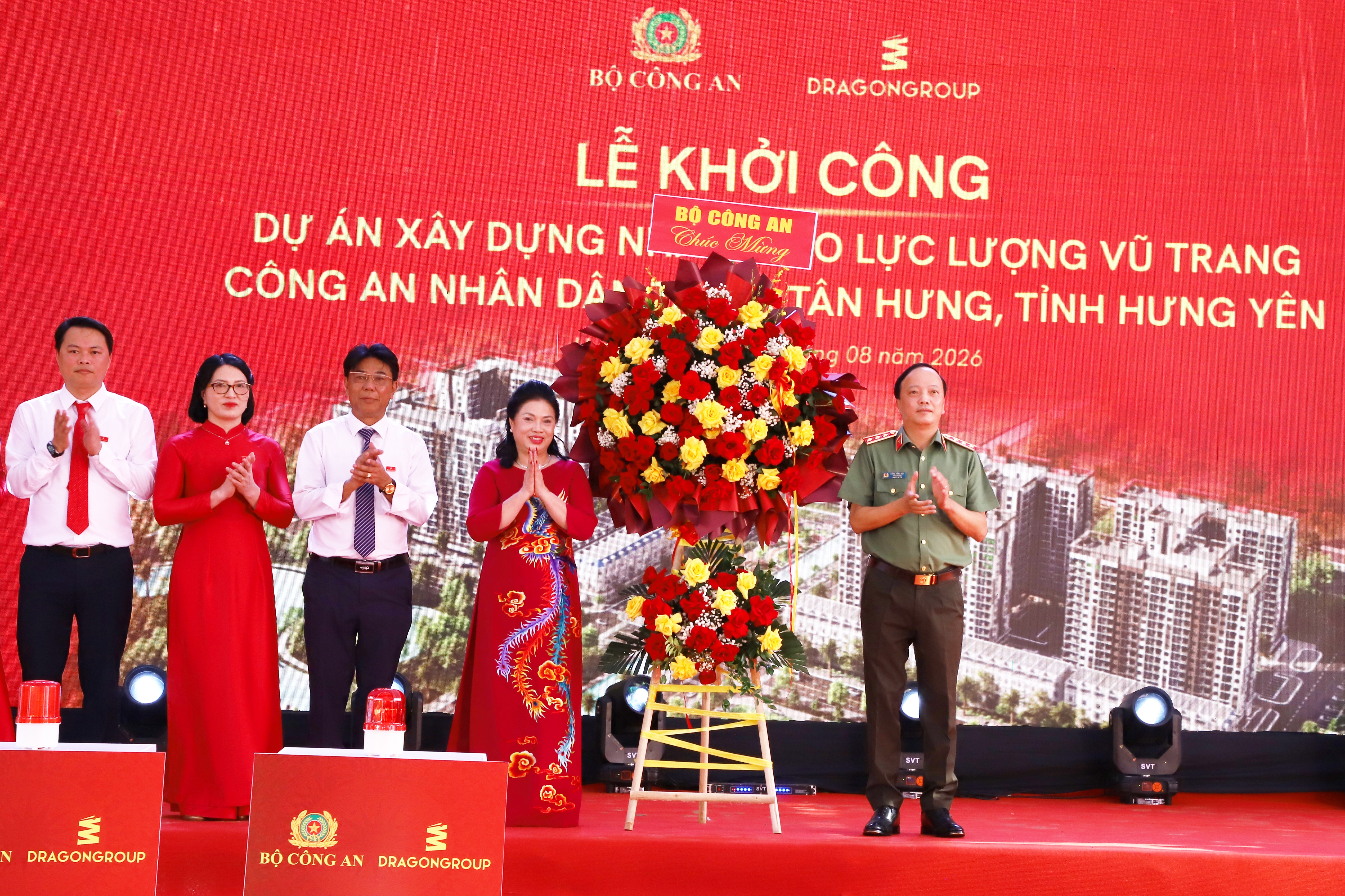 Khởi công Dự án Nhà ở cho lực lượng vũ trang Công an nhân dân tại xã Tân Hưng, tỉnh Hưng Yên