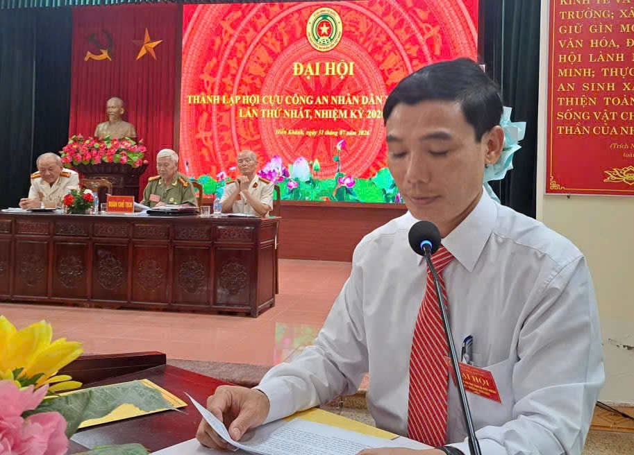 Ninh Bình: Thành lập Hội Cựu CAND xã Hiển Khánh, nhiệm kỳ 2026 - 2031 Ninh Bình: Thành lập Hội Cựu CAND xã Hiển Khánh, nhiệm kỳ 2026 - 2031