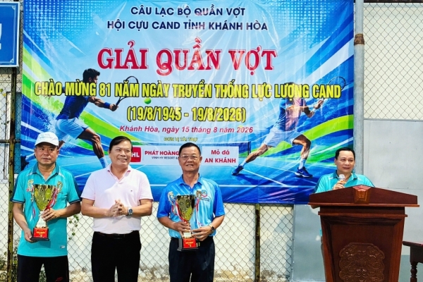 Khánh Hòa: Sôi nổi Giải quần vợt Chào mừng 81 năm Ngày truyền thống lực lượng CAND
