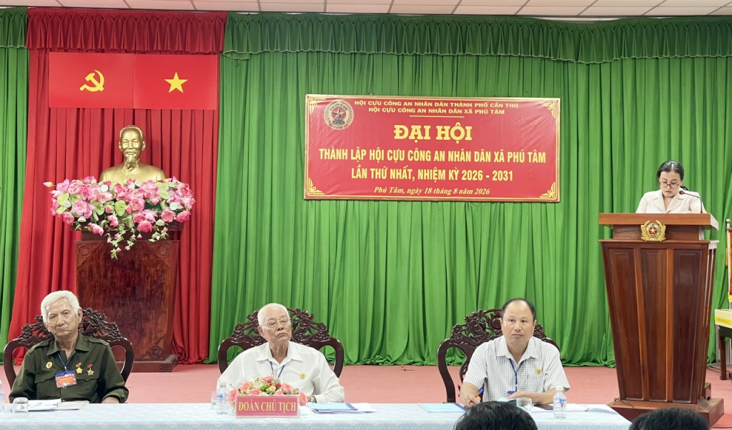 Cần Thơ: Thành lập Hội Cựu CAND xã Phú Tâm, nhiệm kỳ 2026 - 2031