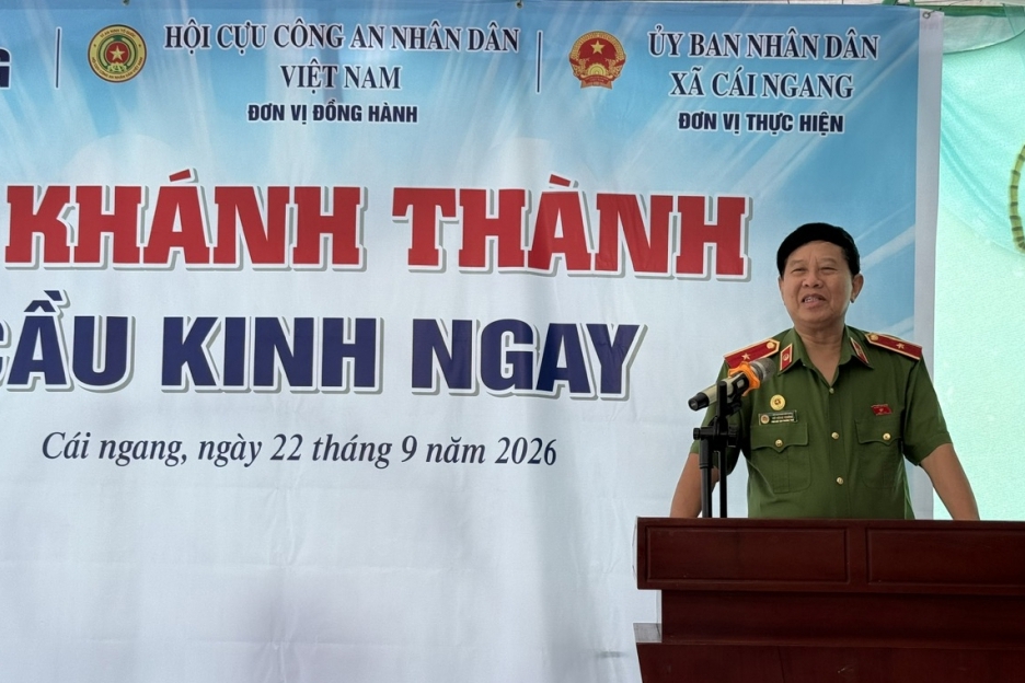Hội Cựu CAND Việt Nam và Báo Xây dựng chung tay xây cầu mới cho nhân dân xã Cái Ngang, tỉnh Vĩnh Long