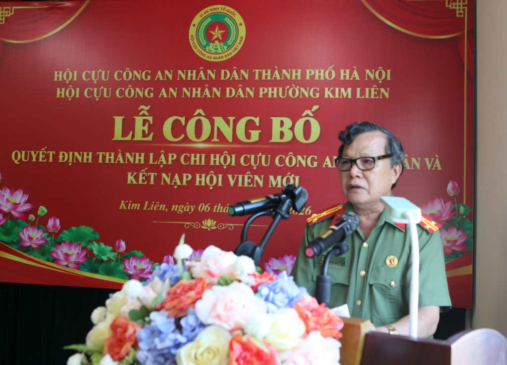 Hà Nội: Hội Cựu CAND phường Kim Liên thành lập 7 Chi hội trực thuộc và kết nạp hội viên mới năm 2026