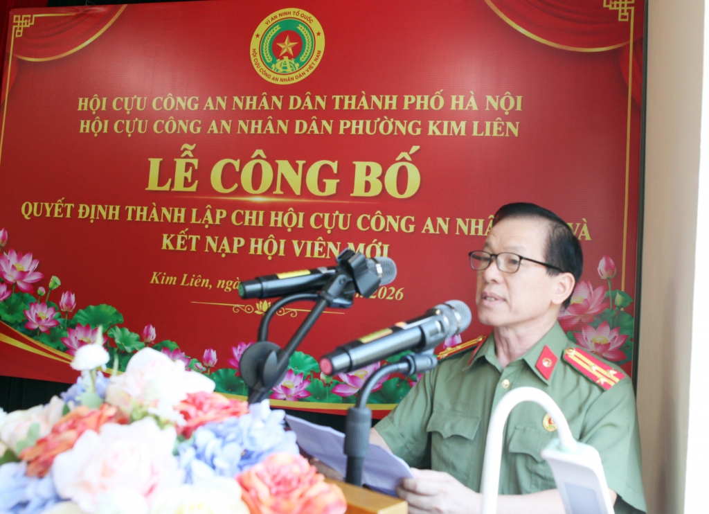 Hà Nội: Hội Cựu CAND phường Kim Liên thành lập 7 Chi hội trực thuộc và kết nạp hội viên mới năm 2026