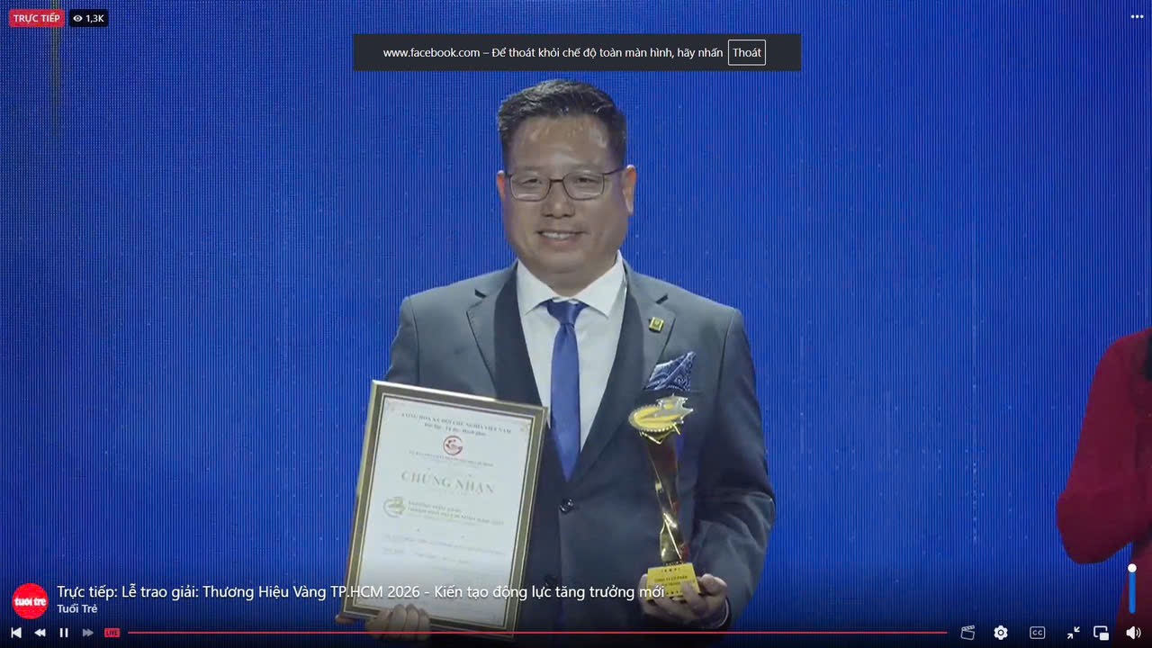 Phytopharma được vinh danh tại Giải thưởng Thương hiệu Vàng TP.HCM năm 2026
