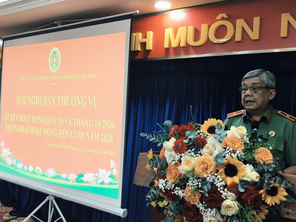Hội Cựu CAND TP.HCM: Tăng cường phối hợp giữ gìn ANTT và đẩy mạnh phong trào thi đua quý 4/2026 Hội Cựu CAND TP.HCM: Tăng cường phối hợp giữ gìn ANTT và đẩy mạnh phong trào thi đua quý 4/2026