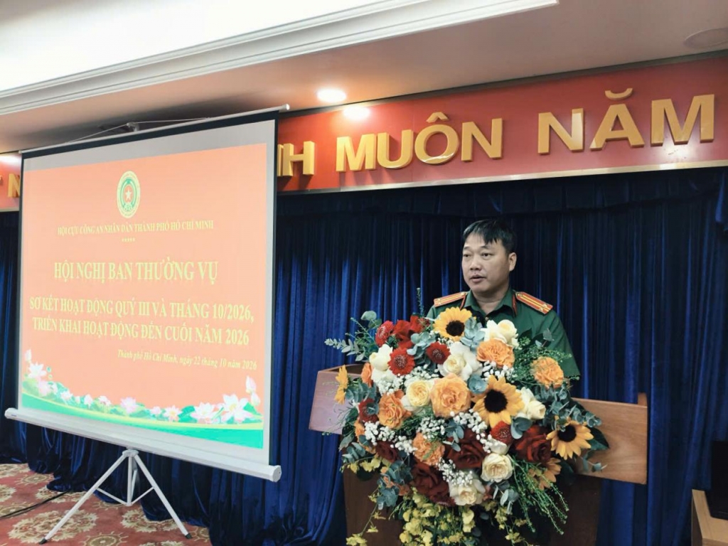 Hội Cựu CAND TP.HCM: Tăng cường phối hợp giữ gìn ANTT và đẩy mạnh phong trào thi đua quý 4/2026 Hội Cựu CAND TP.HCM: Tăng cường phối hợp giữ gìn ANTT và đẩy mạnh phong trào thi đua quý 4/2026